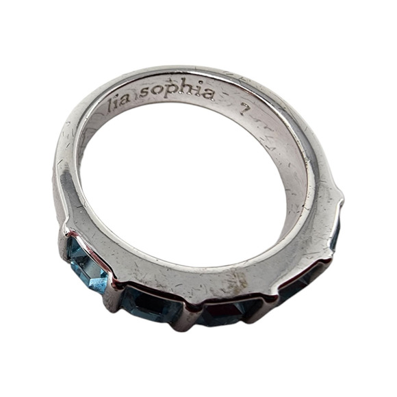 Lia Sophia Cold Front Silver /Blue Crystals Ring (Size 7) - Picture 6 of 8